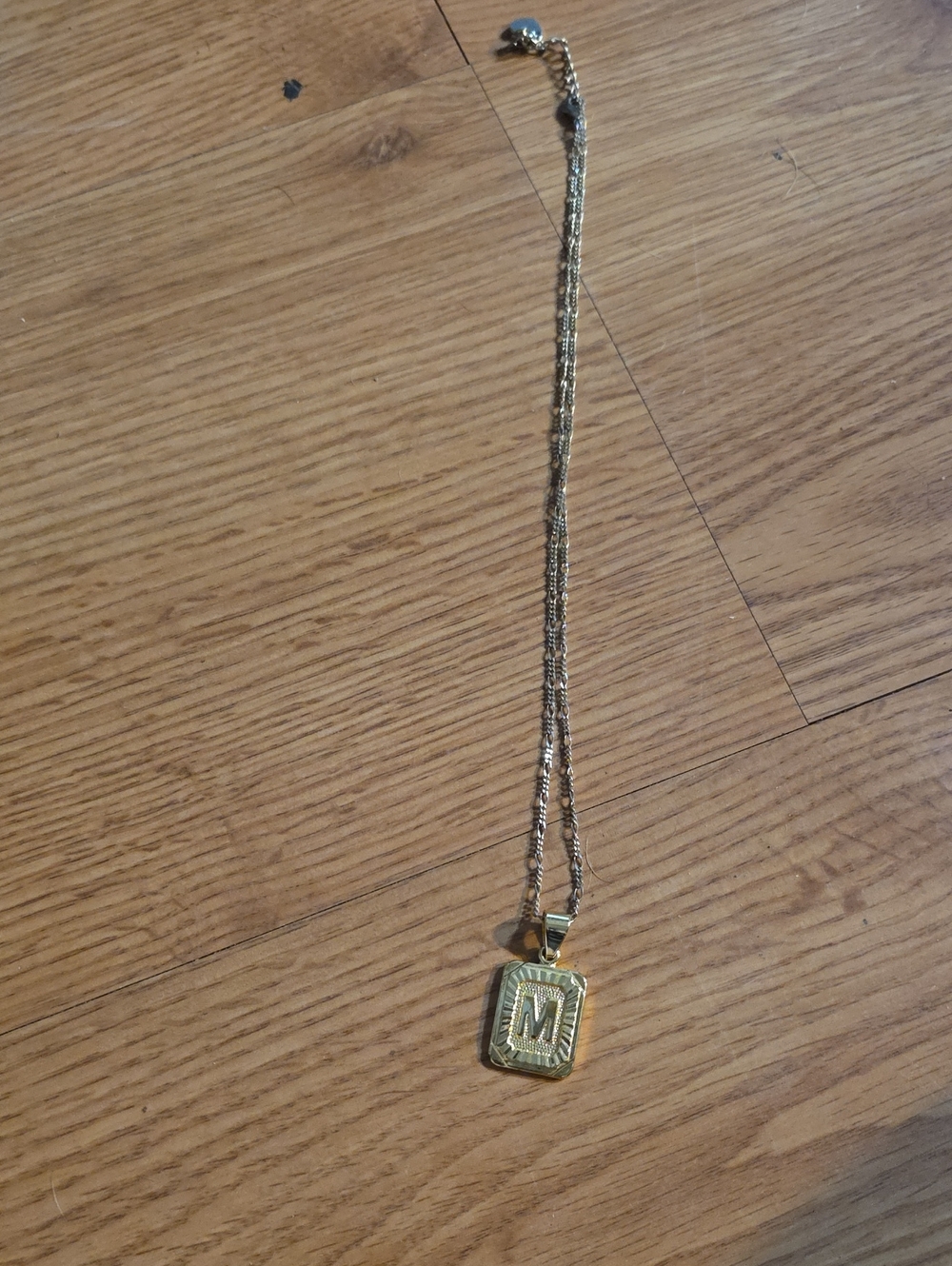 Gold 'M' Initial Pendant Necklace for Women - Gold Tone